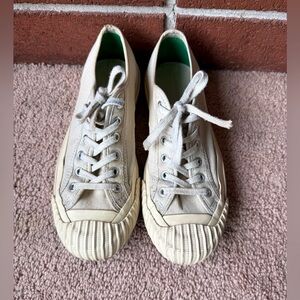 P.F. Flyers Cream Canvas Low Top Sneakers